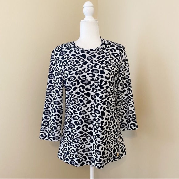 Andrew Marc Leopard Print Button Detail Top - L - Picture 1 of 14